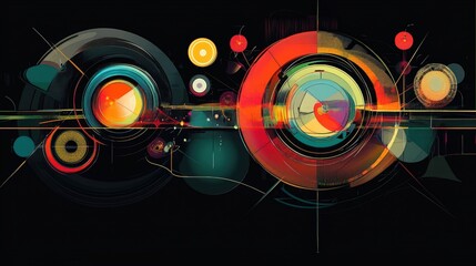 abstract colorful geometric circles design