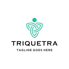 Modern Celtic Knot with abstract human figure for wellness community or spiritual project logo design