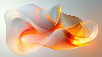 abstract orange and white fluid swirls