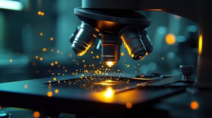 microscope closeup scientific research laboratory equipment