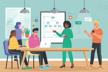 Diverse Team Collaborating on Project Strategy and Creative Planning