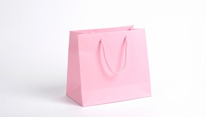 Elegant pink gift bag with rope handles, perfect for presenting special occasions, celebrations, and retail purchases with style and sophistication.
