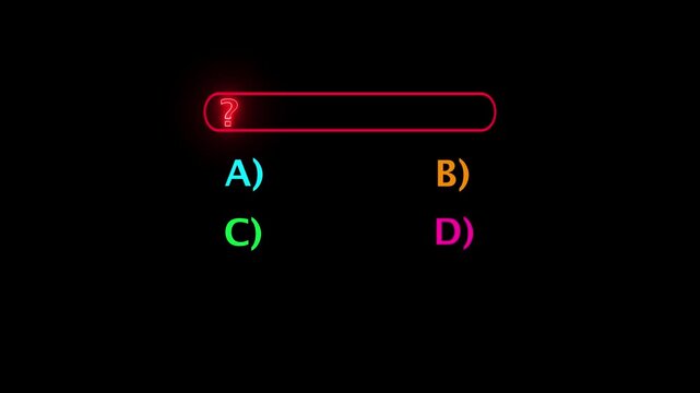 MCQ option select animation for quiz uI clean motion graphic 4K UHD with text mack your choice.