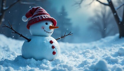 Obraz premium Frozen Polka Ice snowman as Surreal Art Objects , created with generative ai