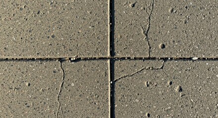 Fototapeta premium Cracked pavement surface showing significant damage.