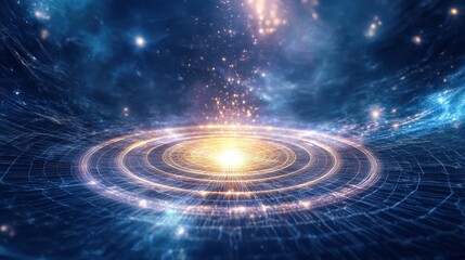 Obraz premium cosmic portal abstract nebula and energy field