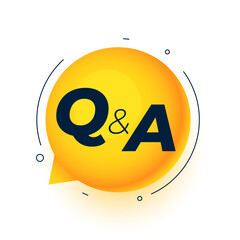 question & answer web query concept with yellow chat bubble