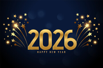 happy new year 2026 background with bursting stars