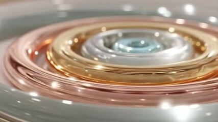 Abstract metallic rings in gold silver and bronze with soft focus and highlights - Powered by Adobe