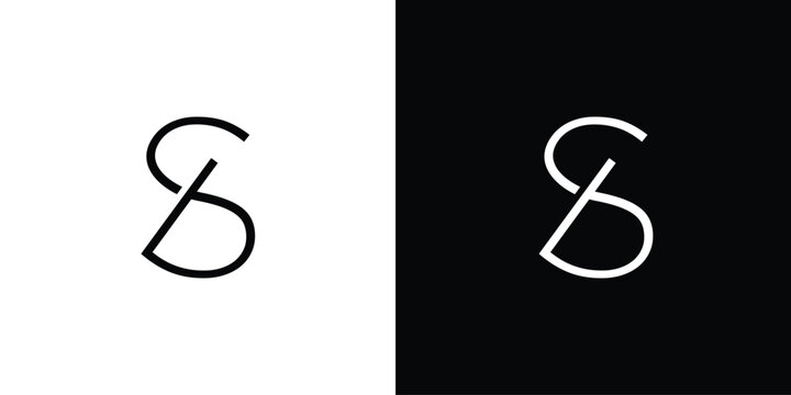 Simple and unique letter SB initials logo design
