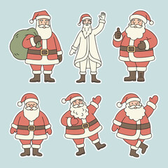 Traditional Santa Claus Full Body Stickers