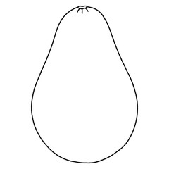 Cute Avocado Cartoon - Outline