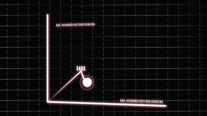 Neon Pink 3D Line Graph with Data Points and Numbers on a Dark Grid animation Background chart statistics. Modern dark grid background showing neon pink 3D line graph with illuminated data points. - Powered by Adobe