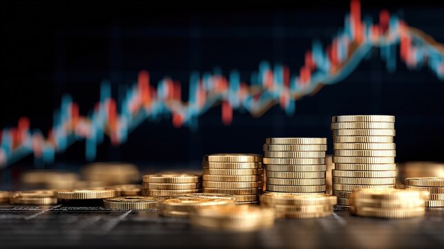 Stock market analysis, stock investment chart, finance business, financial market, growth graph on background, trade, money, economy, exchange graph, profit. - Powered by Adobe