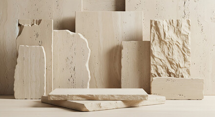 Beige and Cream Stone Slab Textures for Interior Design, Architecture, Material Selection, and Surface Inspiration, 32K Revolution 