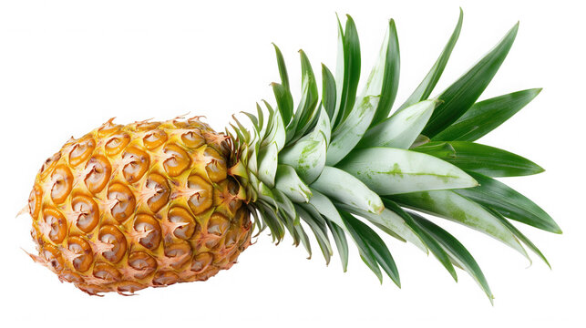 Fresh pineapple fruit isolated on transparent background, healthy tropical food - Powered by Adobe