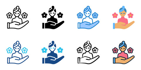 Spa therapy icon set multiple style collection 
