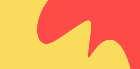 Abstract Vector Illustration Background, Flame-like Red Shape on Yellow. Dramatic, flame-inspired red shape dominating the top half of the design against a yellow background.