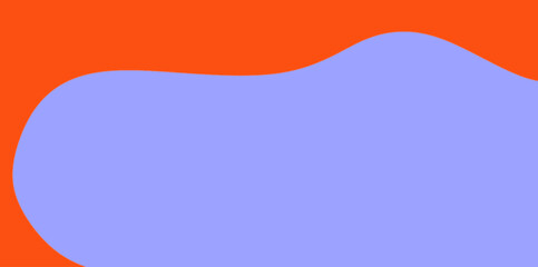 Gentle Abstract Curve Illustration Vector Background. A smooth, undulating purple form floating within a bright orange frame.