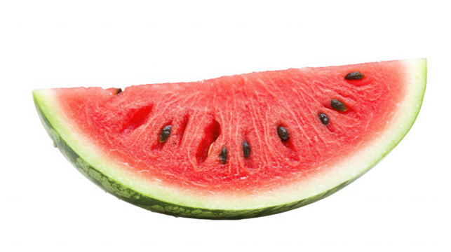 Fresh watermelon slice isolated on transparent background, a delicious summer snack