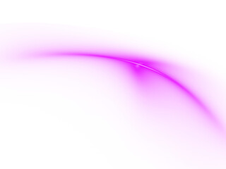 A glowing magenta abstract curve with bright light on a soft white background.