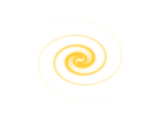 A subtle yellow spiral vortex with a soft glow on a pristine white background