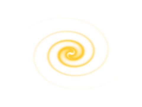 A subtle yellow spiral vortex with a soft glow on a pristine white background