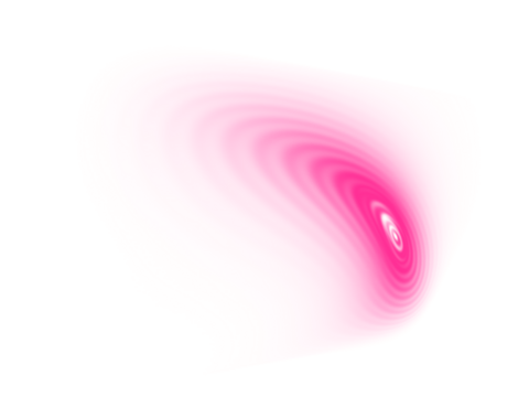 Abstract bright pink swirling energy light against a clean white background.