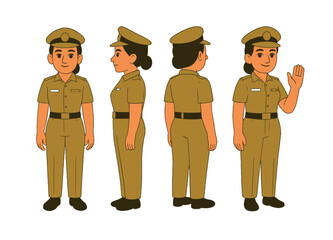 Female Police Officer Character Turnaround