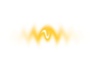 Vibrant yellow wavy abstract blurred light effect on a white background
