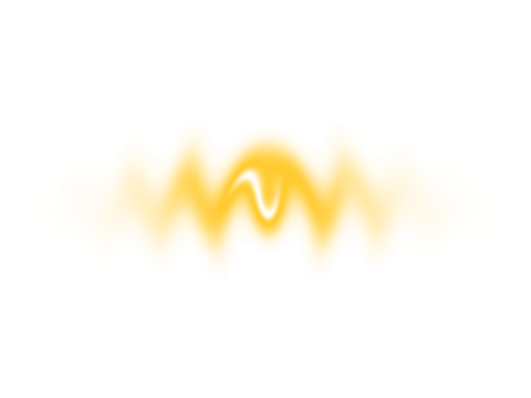 Vibrant yellow wavy abstract blurred light effect on a white background