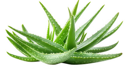 Aloe vera plant isolated on transparent background, a succulent species of aloe