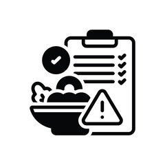 Fototapeta premium Black solid icon for hazard analysis
