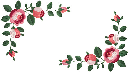 Rose frame on transparent background