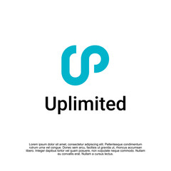 Innovative Uplimited Logo Concept with a Modern Twist: A Minimalist Design Emphasizing Growth and Limitless Potential, Suitable for Contemporary Branding and Corporate Identity