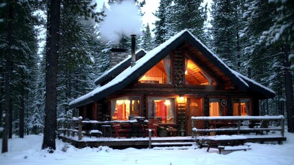 christmas house in the night - Powered by Adobe