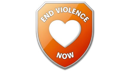Promote peace with this powerful "End Violence Now" heart shield graphic.