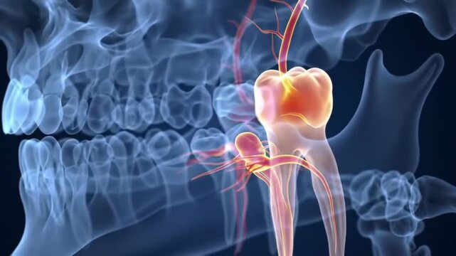 Animated Dental XRay Visualization with Tooth and Root Anatomy Detail