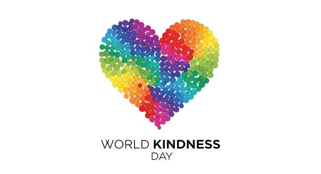 Vibrant rainbow heart symbolizes unity and compassion on World Kindness Day - Powered by Adobe