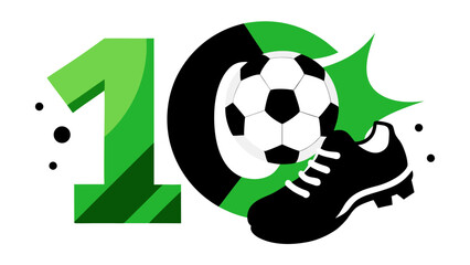 Obraz premium Illustration of soccer ball and shoe design