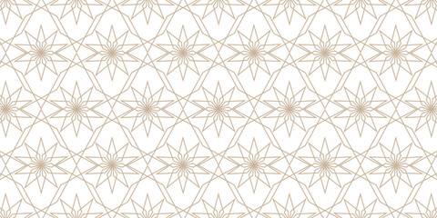 abstract gold white line. geometric star shaped texture background. traditional pattern. retro styled concept.
