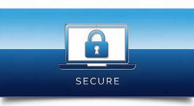 Protect your data with this modern laptop and secure lock icon