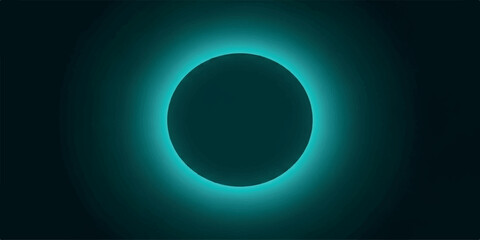 A mesmerizing total solar eclipse with a glowing teal corona.