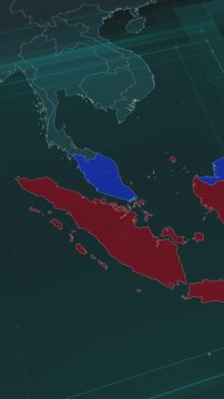 Vertical portrait, zoom in to the map of Strait of Malacca with text, textless