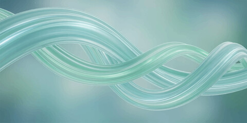 Abstract flowing turquoise waves with light reflections.