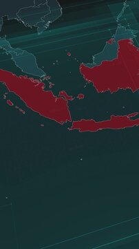 Vertical portrait, zoom in to the map of Sunda Strait with text, textless.