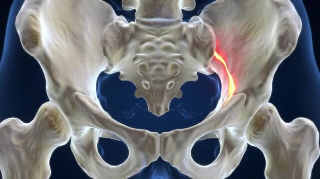 Animated Hip Joint Inflammation Medical Visualization of Pelvic Bone Pain and Injury
