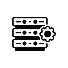 Black solid icon for server