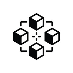 Black solid icon for blockchain