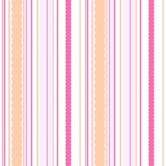 Whimsical Vertical Stripe Seamless Pattern with Scalloped and Candy Stripes